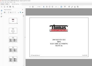 Thomas Built Buses Kentucky HDX 2005 Electrical Wiring Manual PDF