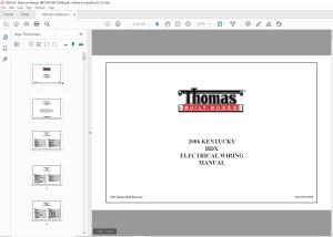 Thomas Built Buses KENTUCKY HDX ELECTRICAL WIRING MANUAL 2006