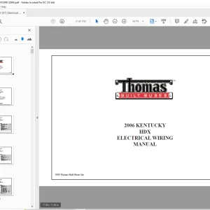 Thomas Built Buses KENTUCKY HDX ELECTRICAL WIRING MANUAL 2006