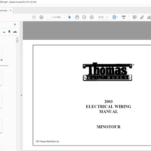 Thomas Built Buses MINOTOUR 2003 ELECTRICAL WIRING MANUAL