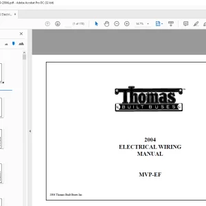 Thomas Built Buses MVP-EF Kentucky 2004 Electrical Wiring Manual