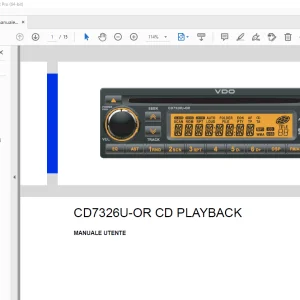 VDO CD7326U-OR CD PLAYBACK MANUALE UTENTE - PDF DOWNLOAD