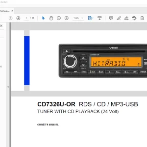 VDO CD7326U-OR RDS / CD / MP3-USB TUNER WITH CD PLAYBACK Owner's Manual PDF