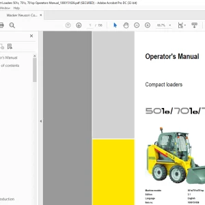 Wacker Neuson Compact Loaders 501s, 701s, 701sp Operators Manual_1000151639