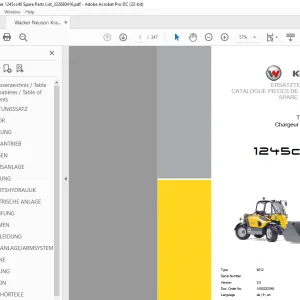 Wacker Neuson Kramer 1245cc40 Spare Parts List Manual - PDF DOWNLOAD