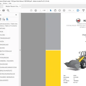 Wacker Neuson Kramer Wheel Loader 1150 Spare Parts Manual-100018445