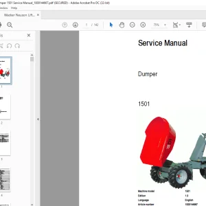 Wacker Neuson Lifton Dumper 1501 Service Manual_1000144667