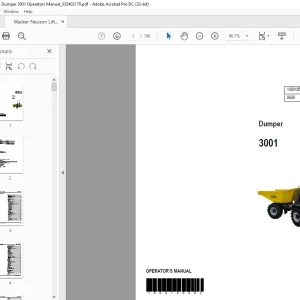 Wacker Neuson Lifton Dumper 3001 Operators Manual 1000185002