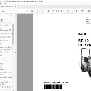 Wacker Neuson Rodillo RD 12, RD 12A MANUAL DE REPARACIONES PDF