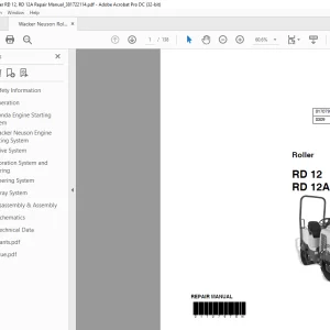 Wacker Neuson Roller RD 12, RD 12A Repair Manual_381722114