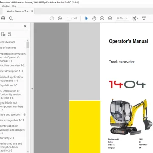 Wacker Neuson Track Excavators 1404 Operators Manual_1000164553