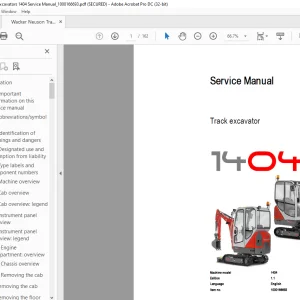 Wacker Neuson Track Excavators 1404 Service Manual_1000166693