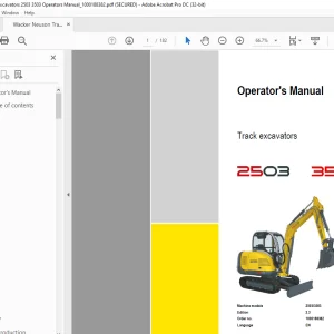 Wacker Neuson Track Excavators 2503 3503 Operators Manual_1000188382