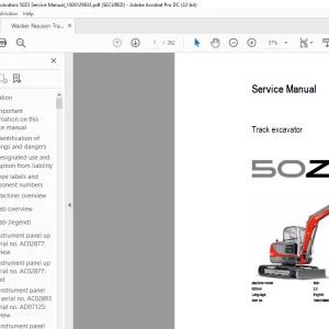 Wacker Neuson Track Excavators 50Z3 Service Manual_1000129833