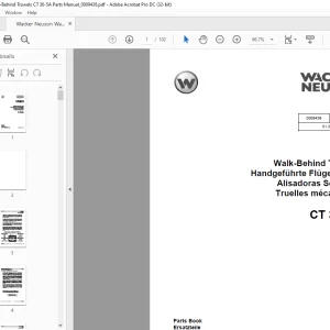 Wacker Neuson Walk-Behind Trowels CT 36-5A Parts Manual