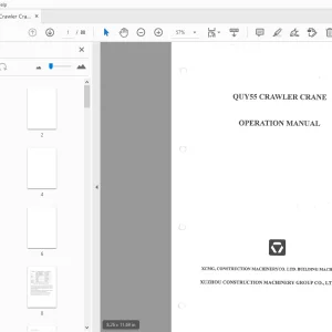 XCMG Crawler Crane QUY55 Operation Manual - PDF