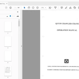 XCMG Crawler Crane QUY55 Operation Manual - PDF DOWNLOAD