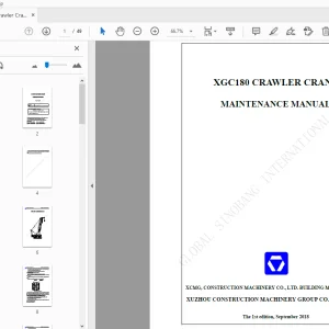 XCMG Crawler Crane XGC180 Maintenance Manual - PDF DOWNLOAD