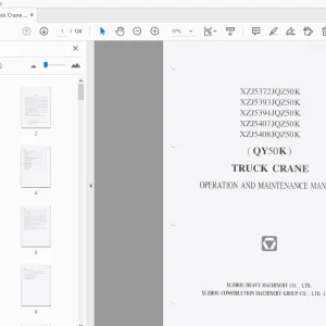 XCMG Truck Crane QY50K Operation & Maintenance Manual - PDF