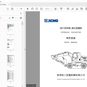 XCMG XE150WB 液压挖掘机 零件图册 - PDF