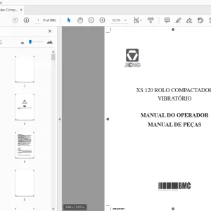 XCMG XS 120 ROLO COMPACTADOR VIBRATÓRIO MANUAL DO OPERADOR & MANUAL DE PEÇAS - PDF