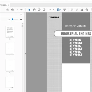 YANMAR 3TNV88C 3TNV86CT 4TNV88C 4TNV86CT 4TNV98C 4TNV98CT INDUSTRIAL ENGINES SERVICE MANUAL - PDF
