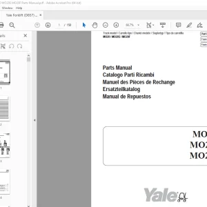 Yale Forklift (D857) MO20 MO20S MO20F Parts Manual - PDF DOWNLOAD