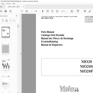 Yale Forklift (D943) MO20 MO20S MO20F Parts Manual - PDF DOWNLOAD