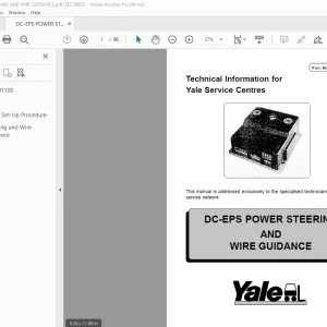 Yale Forklift DC-EPS Power Steering & Wire Guidance Manual PDF DOWNLOAD