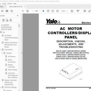 Yale Forklift E216 (ERP20ALF, ERP25ALF, ERP30ALF, ERP32ALF Europe) Service Manual PDF