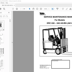 Yale Forklift ERC 030 - 040 AG/BG (A814) Service Maintenance Manual - PDF DOWNLOAD