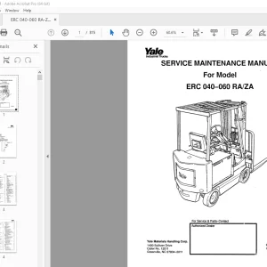 Yale Forklift ERC 040-060 RA/ZA Service Maintenance Manual - PDF DOWNLOAD