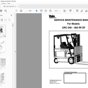 Yale Forklift ERC 040 - 065 RF/ZF Service Maintenance Manual - PDF DOWNLOAD