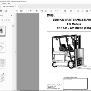 Yale Forklift ERC 040 - 065 RG/ZG (E108) Service Maintenance Manual - PDF DOWNLOAD