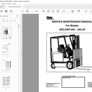 Yale Forklift ERC / ERP 030-040 AF Service Maintenance Manual - PDF DOWNLOAD