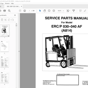 Yale Forklift ERC P 030-040 AF (A814) Parts Manual - PDF DOWNLOAD