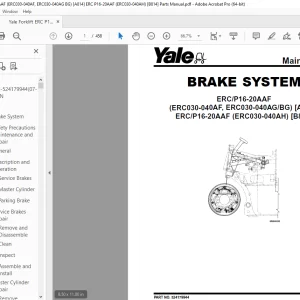 Yale ERC/P16-20AAF (ERC030-040AF, ERC030-040AG/BG) [A814] ERC/P16-20AAF (ERC030-040AH) [B814] Service Manual PDF