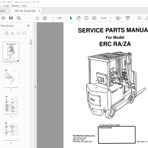 Yale Forklift ERC RA / ZA Service Parts Manual - PDF DOWNLOAD