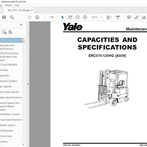 Yale Forklift ERC070-120HG [A839] Service Maintenance Manual 524166847 - PDF DOWNLOAD