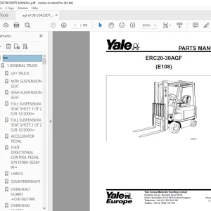 Yale Forklift ERC20-30AGF (E108) Parts Manual - PDF DOWNLOAD