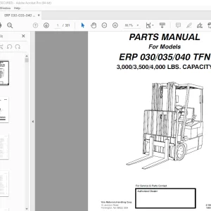 Yale Forklift ERP 030/035/040 TFN Parts Manual - PDF DOWNLOAD