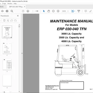 Yale Forklift ERP 030-040 TFN Maintenance Manual - PDF DOWNLOAD
