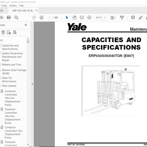 Yale Forklift ERP030/035/040TGN [E807] Maintenance Manual - PDF DOWNLOAD