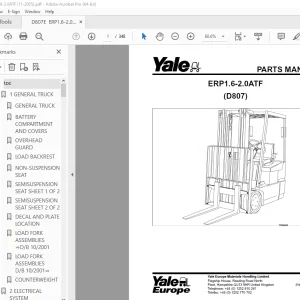 Yale Forklift ERP1.6-2.0ATF (D807) Parts Manual PN 524150863 PDF