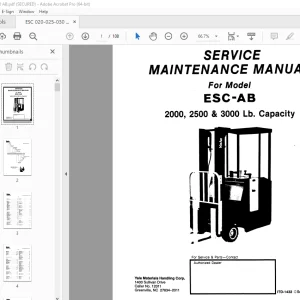 Yale Forklift ESC 020-025-030 AB Service Maintenance Manual PDF