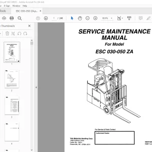 Yale Forklift ESC 030-050 ZA Service Maintenance Manual - PDF DOWNLOAD