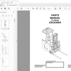 Yale Forklift ESC 030 EA Parts Manual PN 524143000 - PDF DOWNLOAD