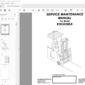 Yale Forklift ESC 030 EA Service Maintenance Manual - PDF DOWNLOAD