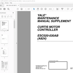 Yale Forklift ESC020-030AB (A824) (Supplement) Maintenance Manual PDF
