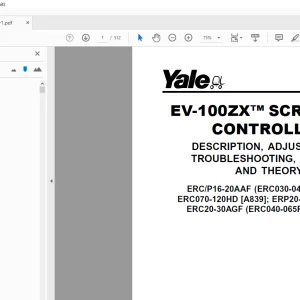 Yale Forklift EV-100ZX™ SCR Motor Controller Service Manual - PDF DOWNLOAD